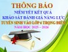 Thông báo niêm yết kết quả khảo sát đánh giá năng lực tuyển sinh vào lớp 6 trọng điểm năm học 2025-2026